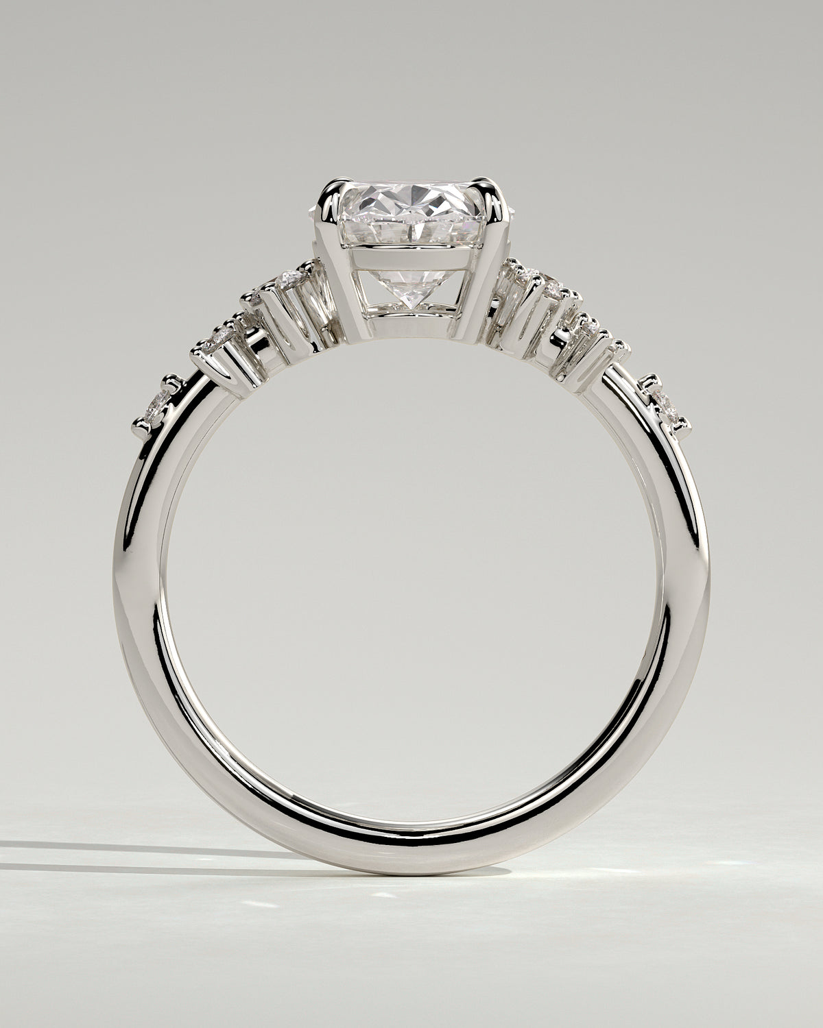 MET 0003 - 2 ct center stone - 18K white gold source reference - setting detail view