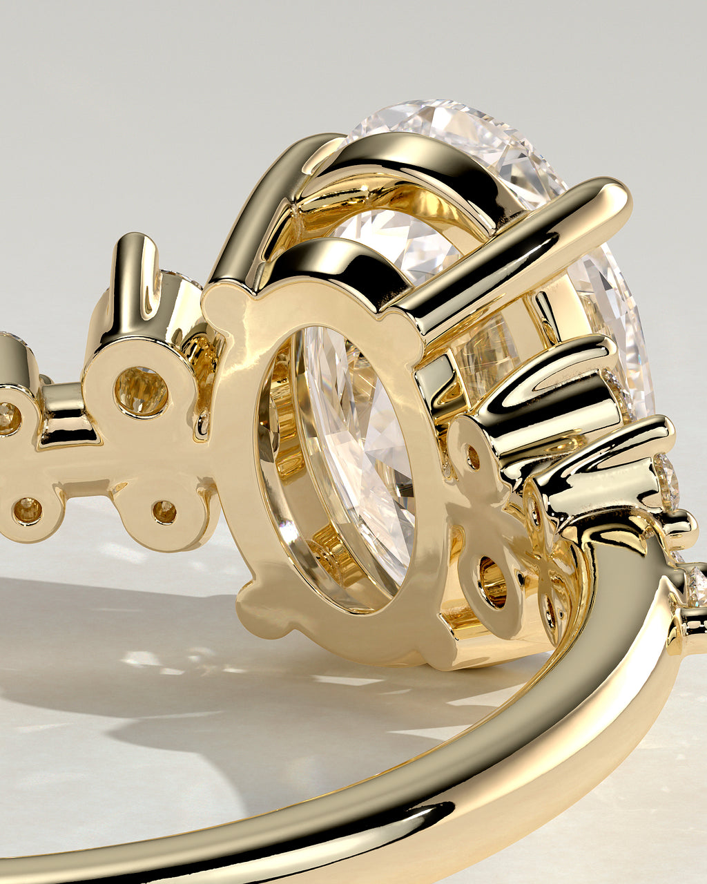 MET 0003 - 2 ct center stone - 18K yellow gold source reference - setting detail view