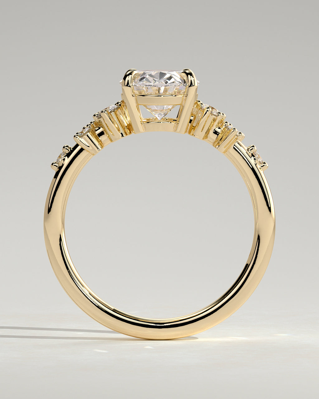 MET 0003 - 2 ct center stone - 18K yellow gold source reference - setting detail view