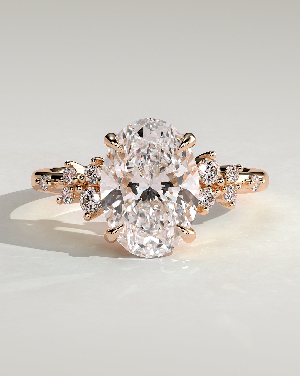 MET 0003 - 3 ct center stone - 18K rose gold source reference - front view