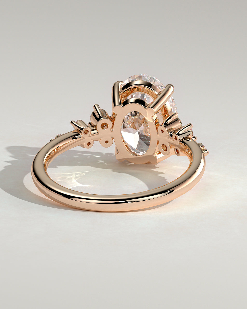 MET 0003 - 3 ct center stone - 18K rose gold source reference - setting detail view