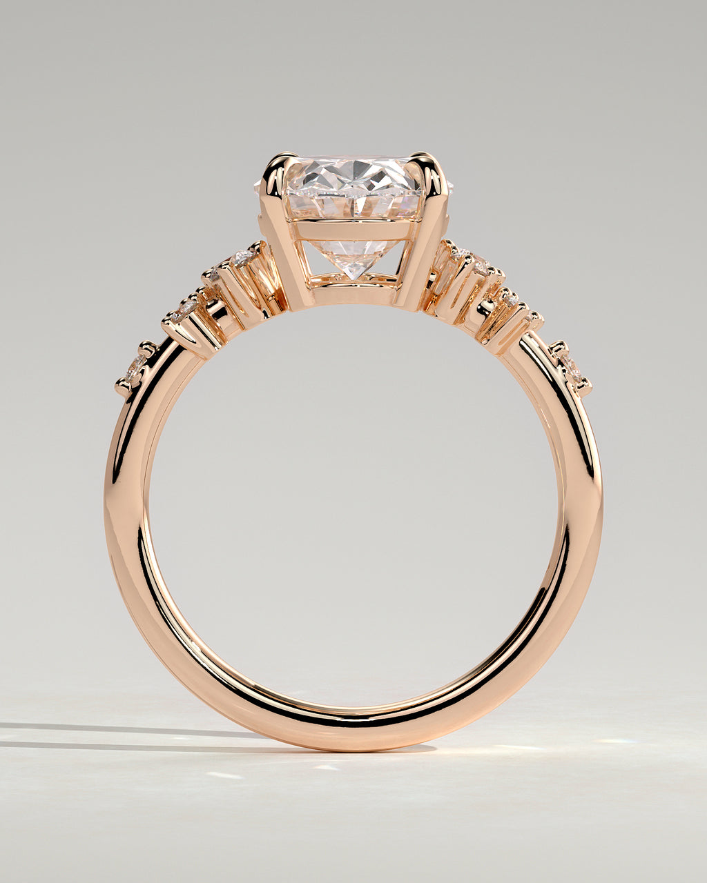 MET 0003 - 3 ct center stone - 18K rose gold source reference - setting detail view