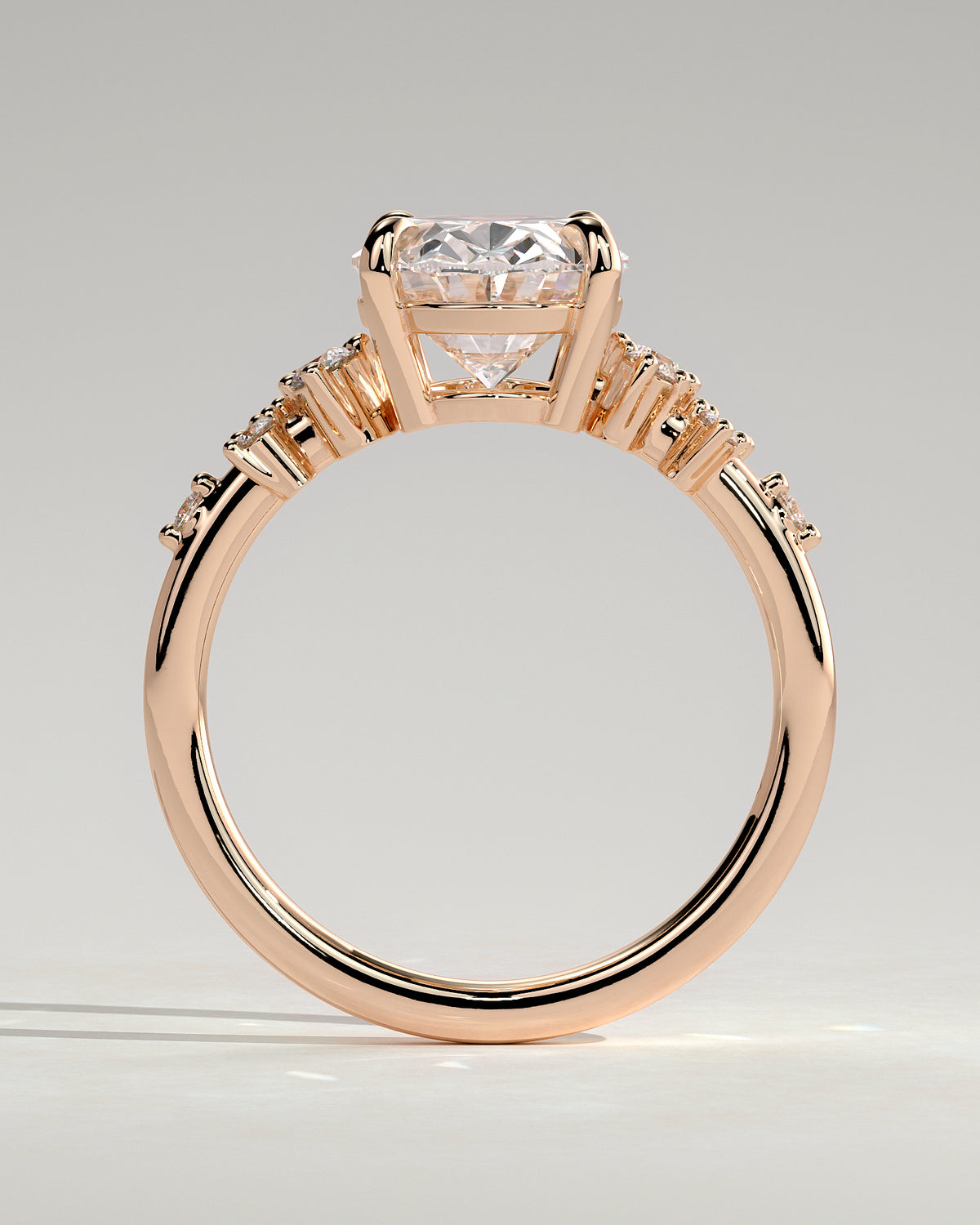 MET 0003 - 3 ct center stone - 18K rose gold source reference - setting detail view