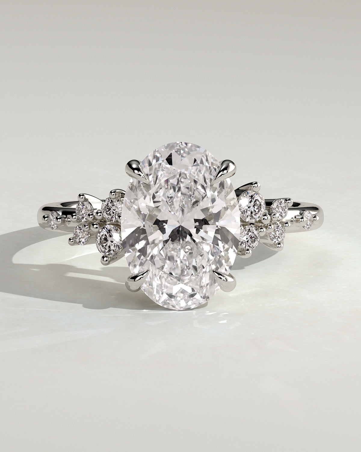 MET 0003 - 3 ct center stone - 18K white gold source reference - front view