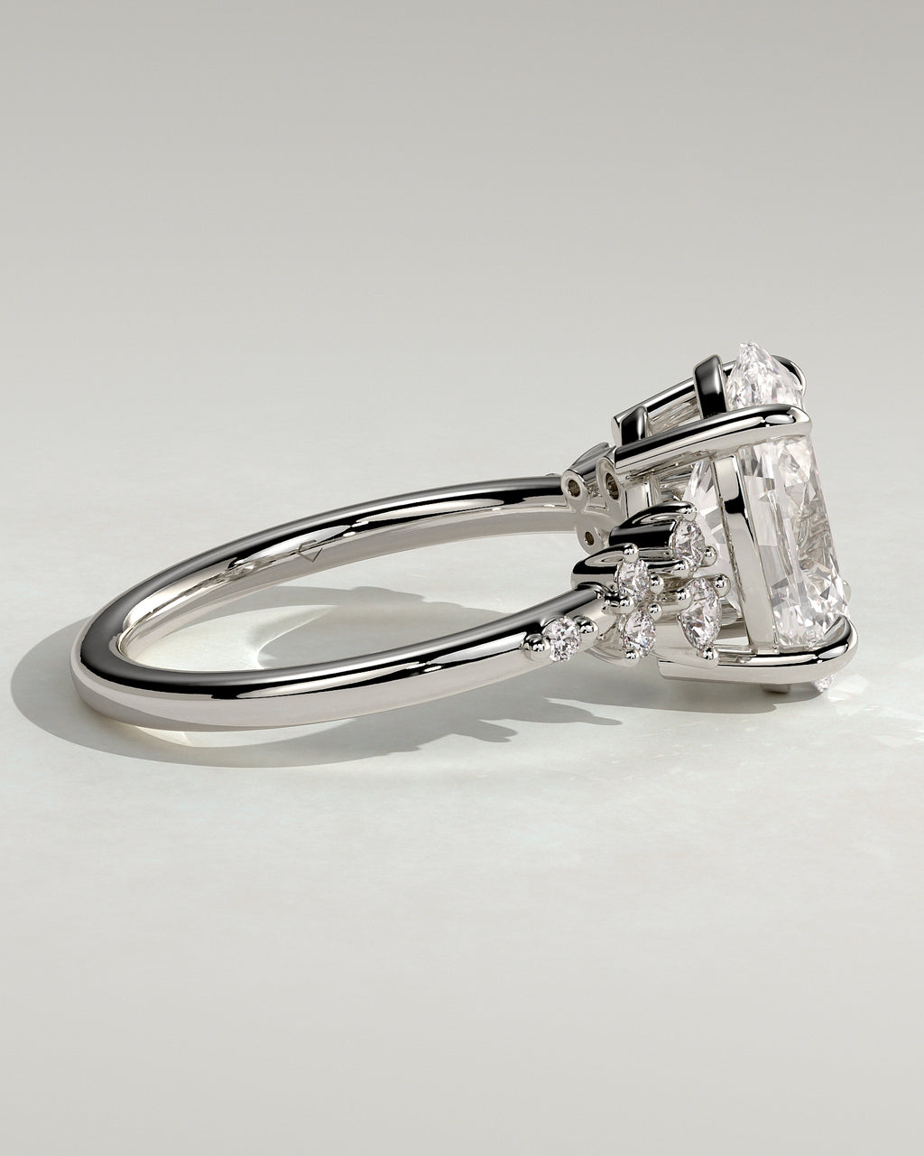 MET 0003 - 3 ct center stone - 18K white gold source reference - setting detail view
