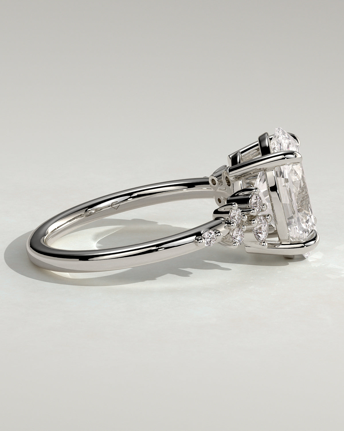MET 0003 - 3 ct center stone - 18K white gold source reference - setting detail view