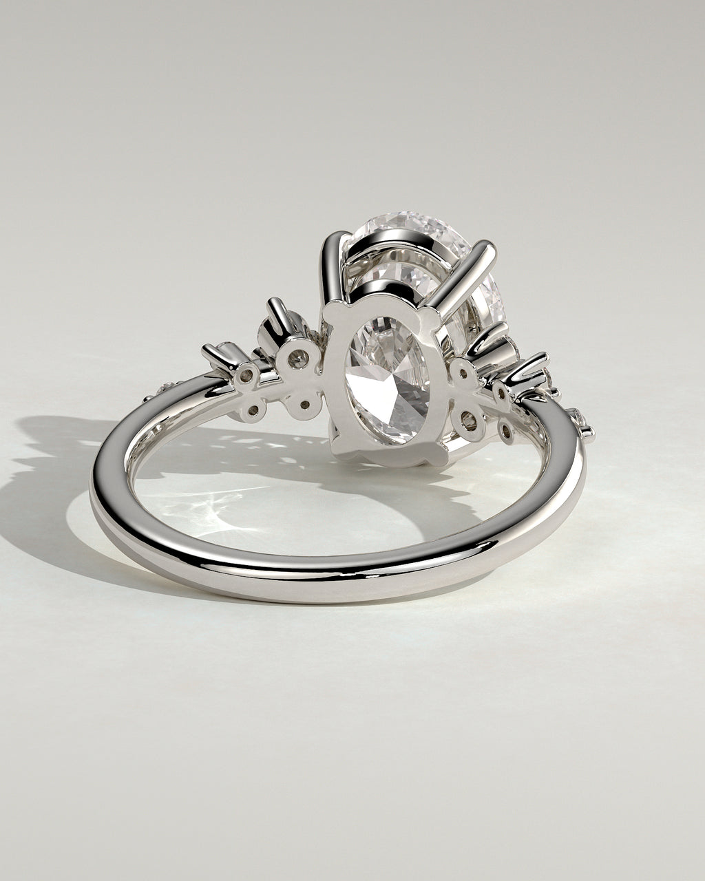 MET 0003 - 3 ct center stone - 18K white gold source reference - setting detail view