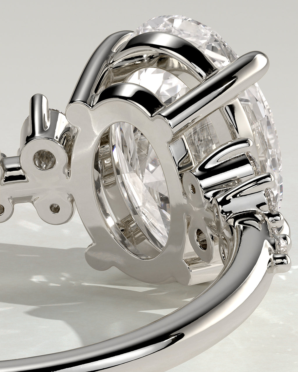 MET 0003 - 3 ct center stone - 18K white gold source reference - setting detail view