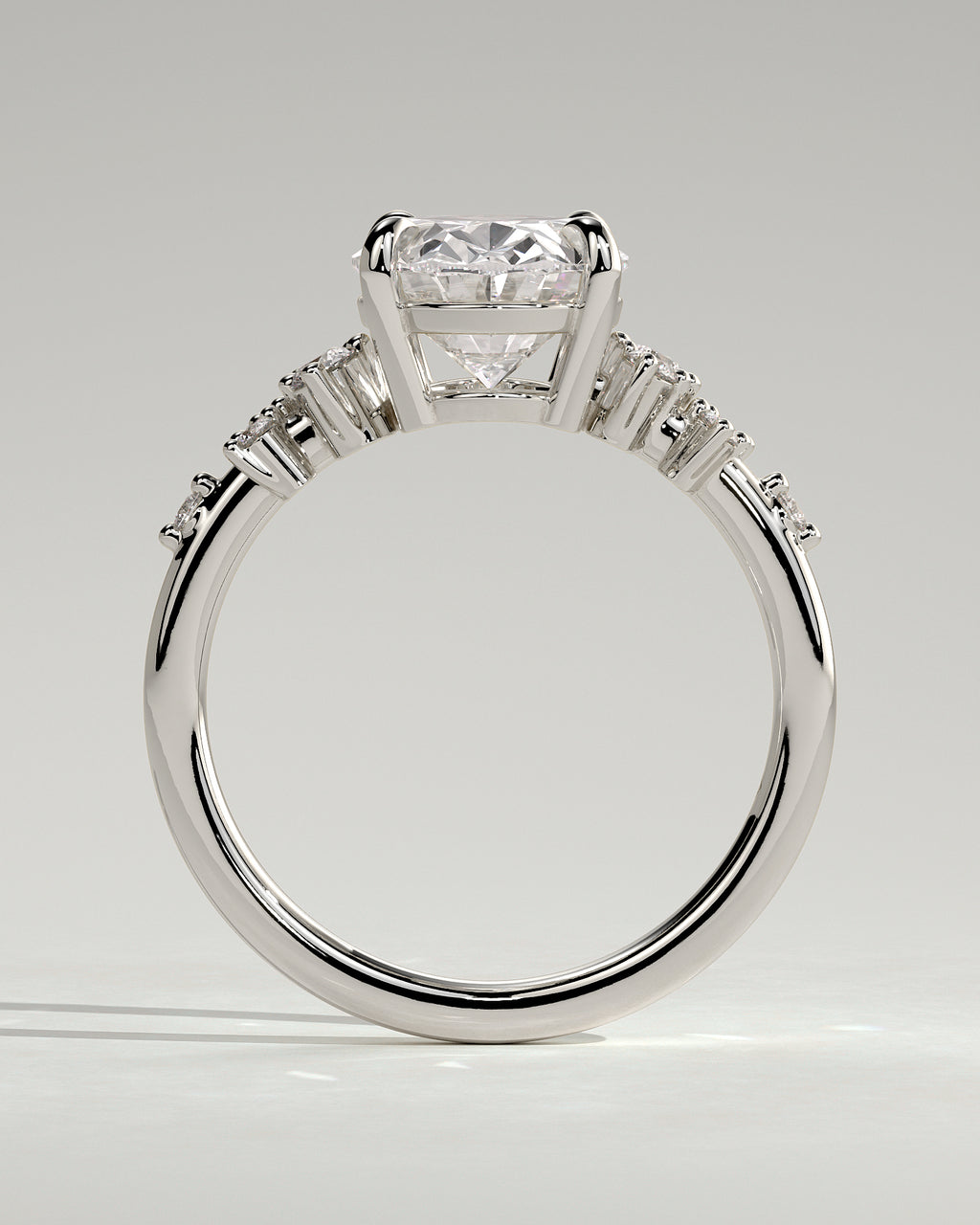 MET 0003 - 3 ct center stone - 18K white gold source reference - setting detail view