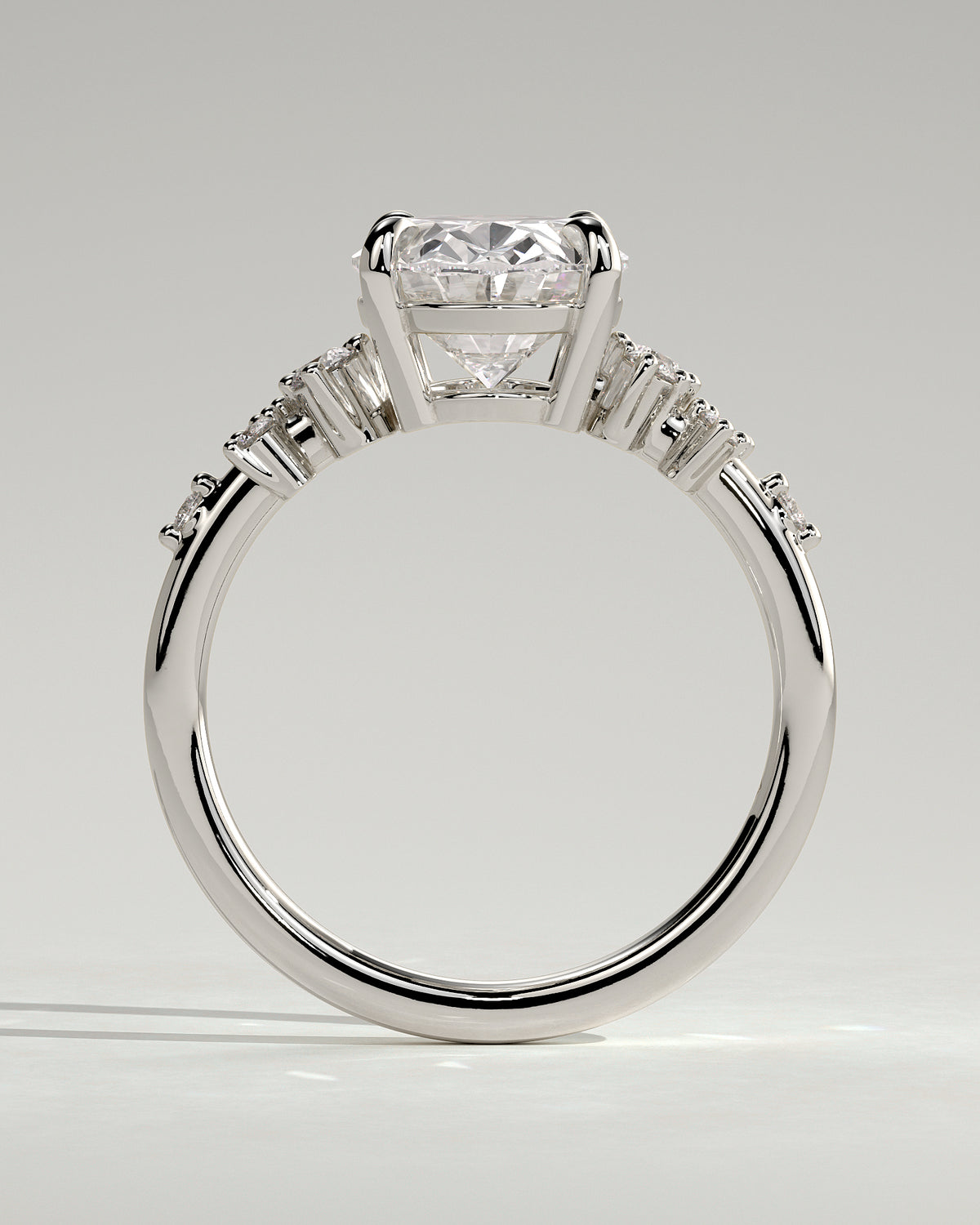 MET 0003 - 3 ct center stone - 18K white gold source reference - setting detail view