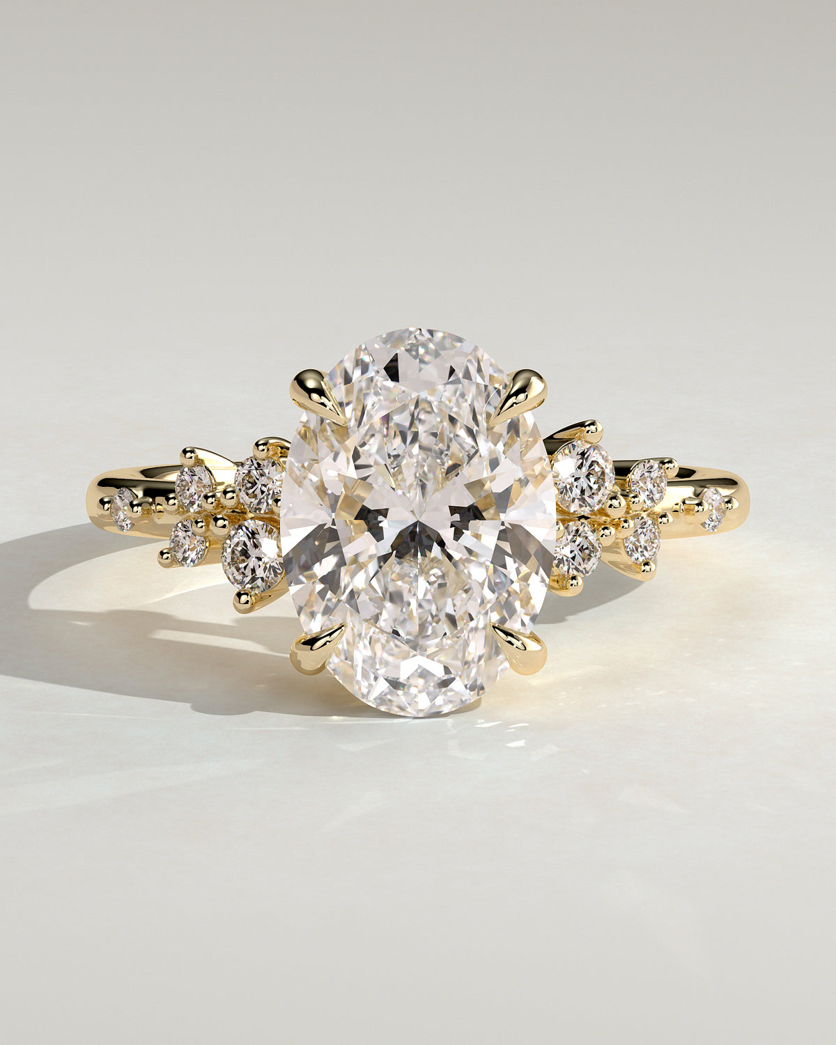 MET 0003 - 3 ct center stone - 18K yellow gold source reference - front view