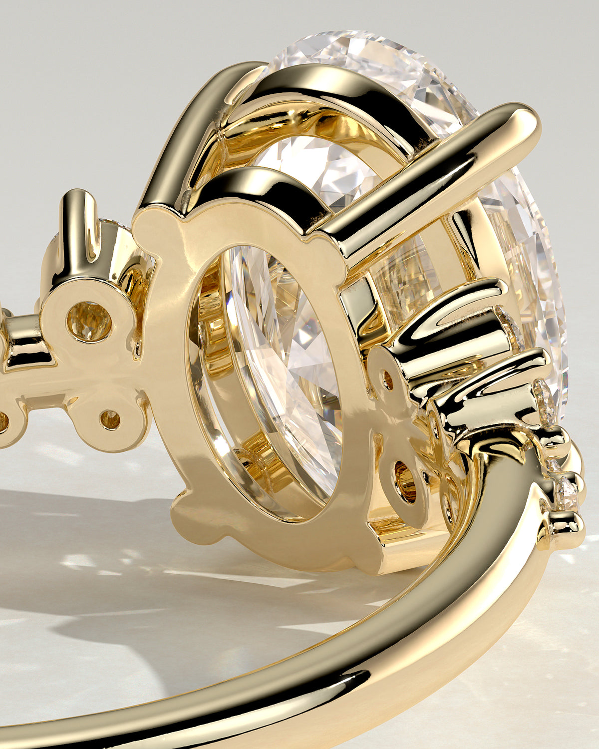 MET 0003 - 3 ct center stone - 18K yellow gold source reference - setting detail view