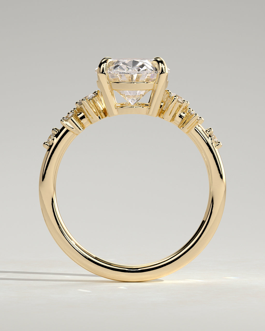 MET 0003 - 3 ct center stone - 18K yellow gold source reference - setting detail view