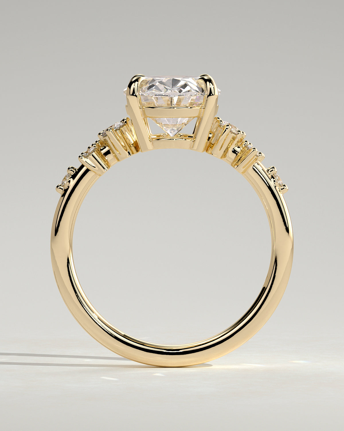 MET 0003 - 3 ct center stone - 18K yellow gold source reference - setting detail view