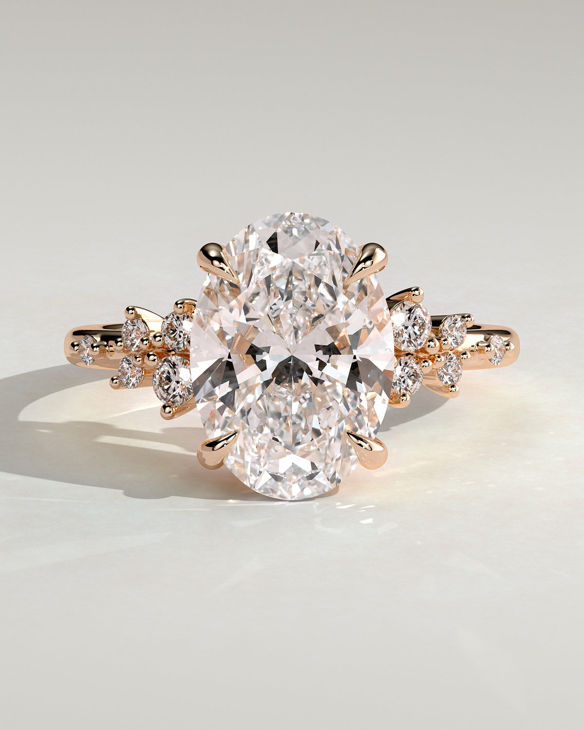 MET 0003 - 4 ct center stone - 18K rose gold source reference - front view