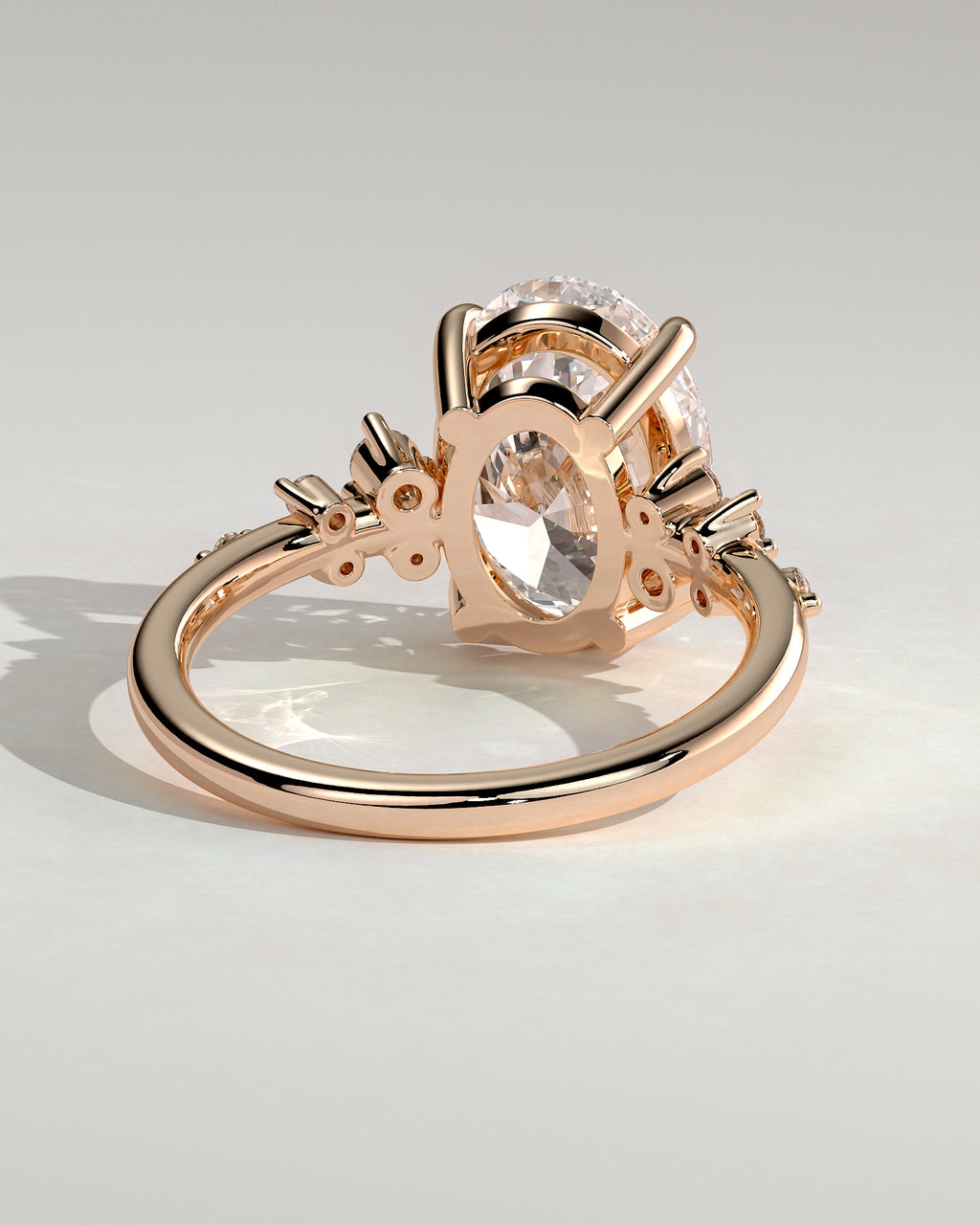 MET 0003 - 4 ct center stone - 18K rose gold source reference - setting detail view