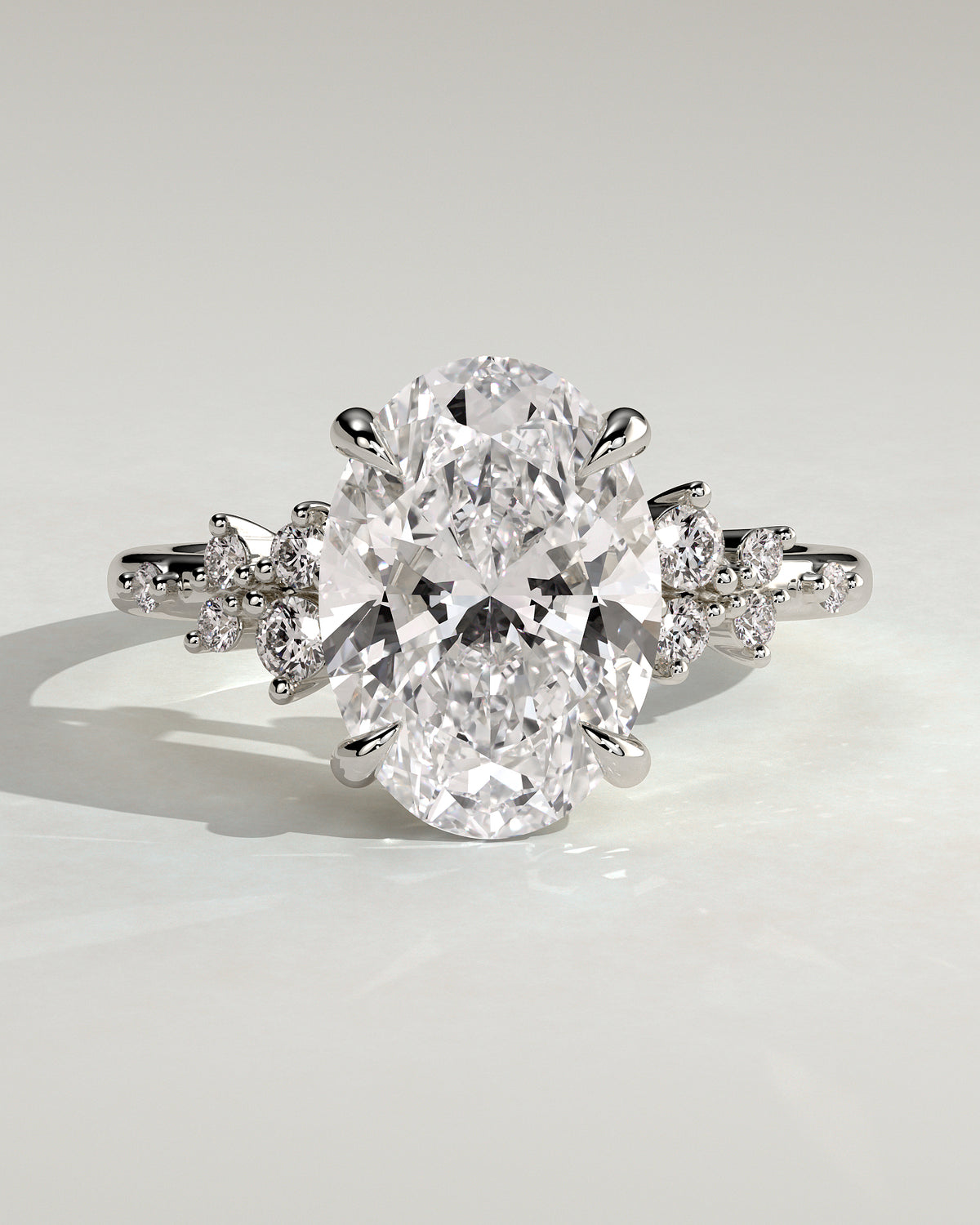 MET 0003 - 4 ct center stone - 18K white gold source reference - front view