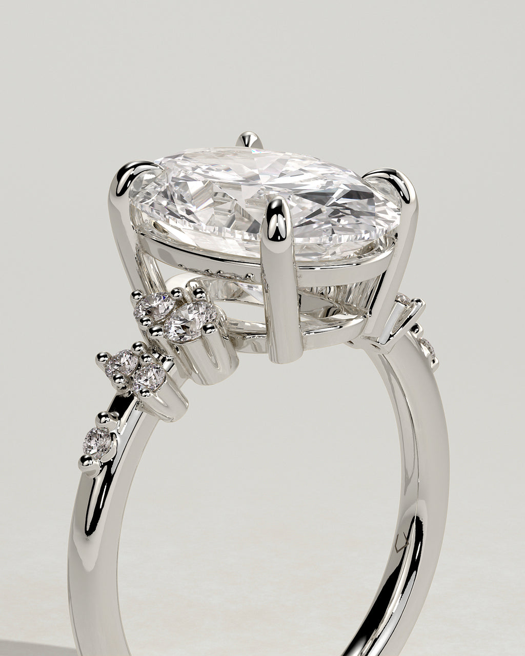 MET 0003 - 4 ct center stone - 18K white gold source reference - profile view
