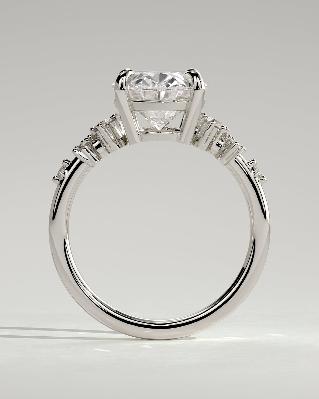 MET 0003 - 4 ct center stone - 18K white gold source reference - setting detail view