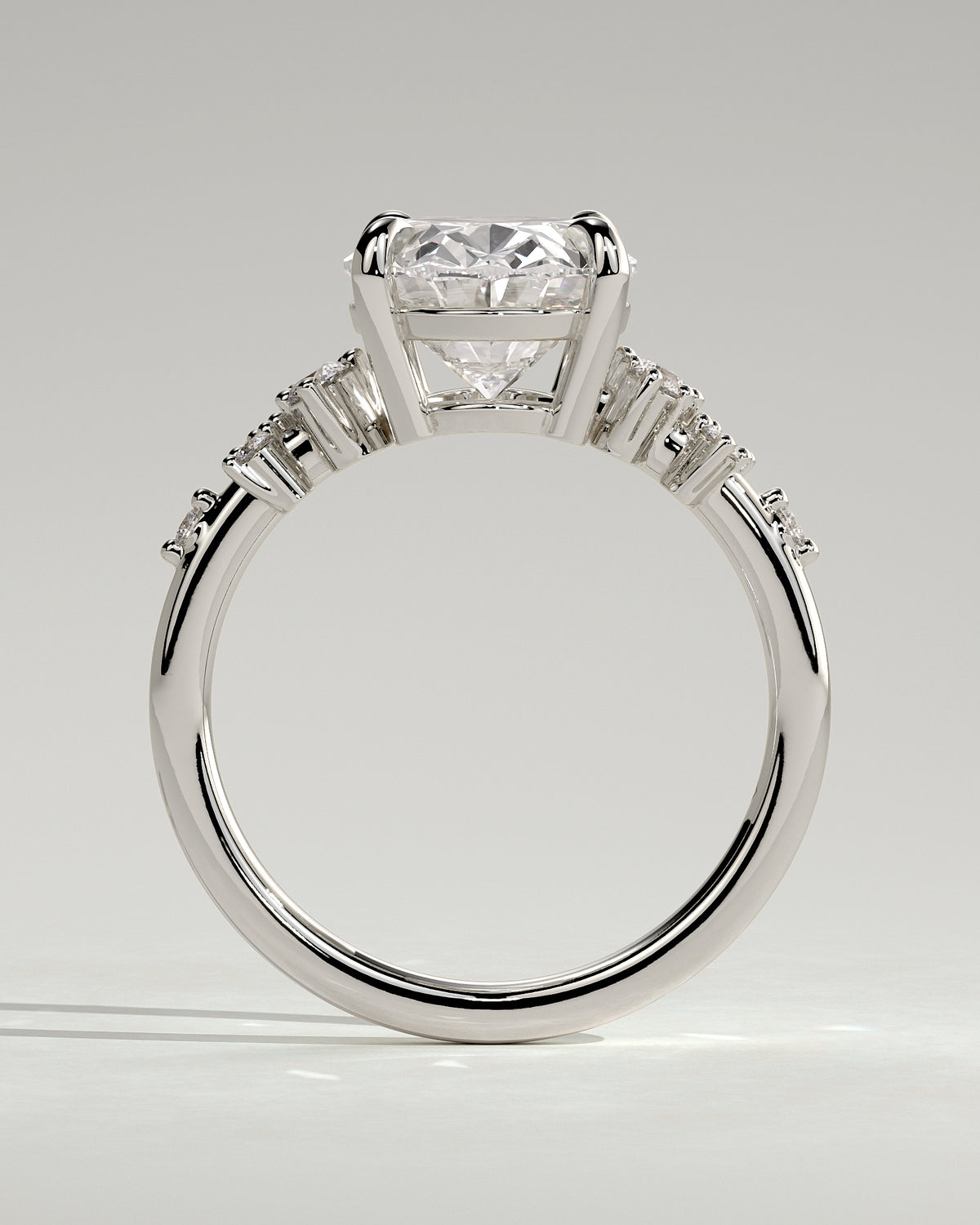 MET 0003 - 4 ct center stone - 18K white gold source reference - setting detail view