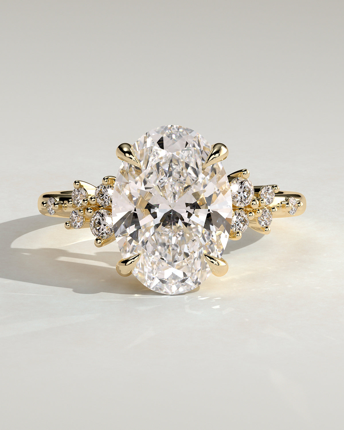 MET 0003 - 4 ct center stone - 18K yellow gold source reference - front view
