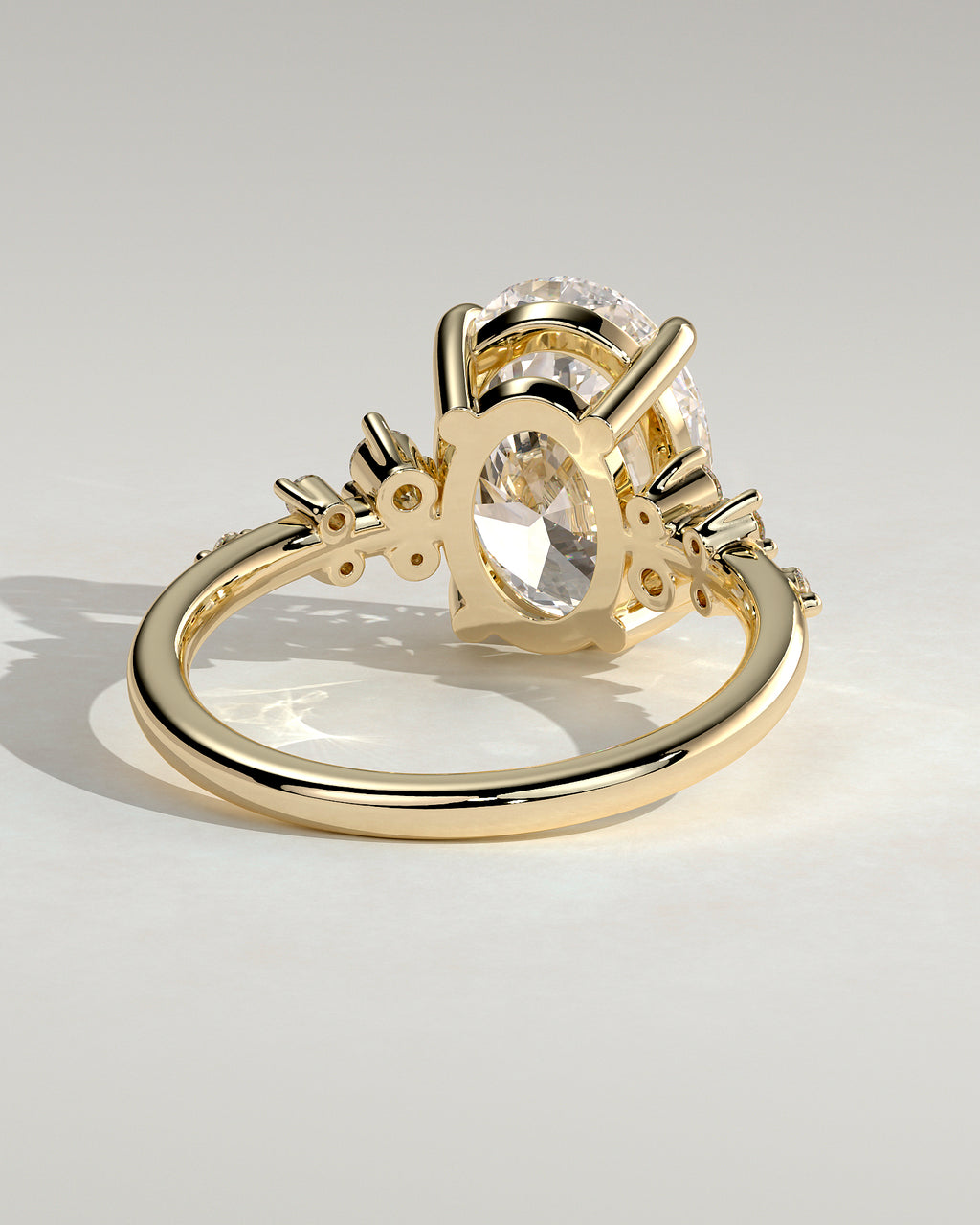 MET 0003 - 4 ct center stone - 18K yellow gold source reference - setting detail view