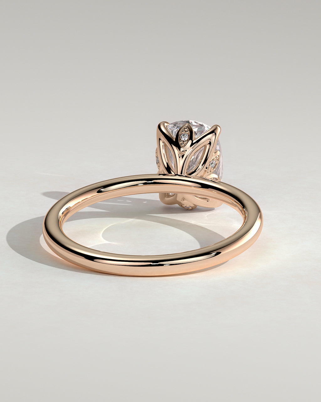 MET 0004 - 2.00 ct center stone - rose gold source render - side/profile view.