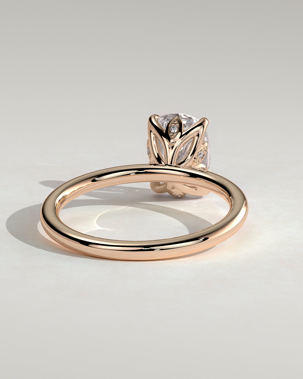 MET 0004 - 2.00 ct center stone - rose gold source render - side/profile view.