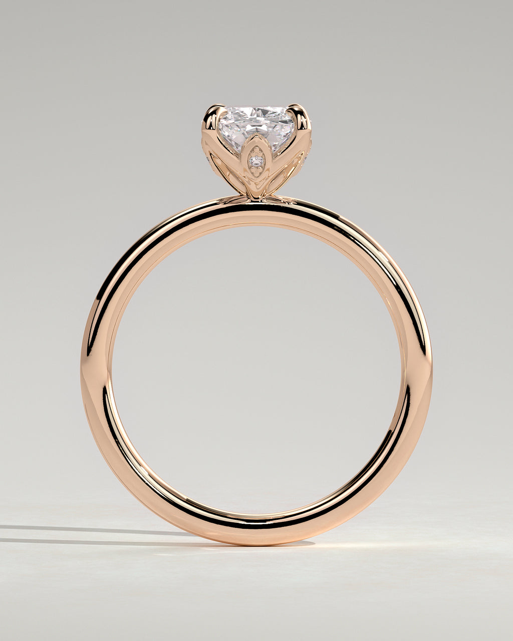 MET 0004 - 2.00 ct center stone - rose gold source render - side/profile view.