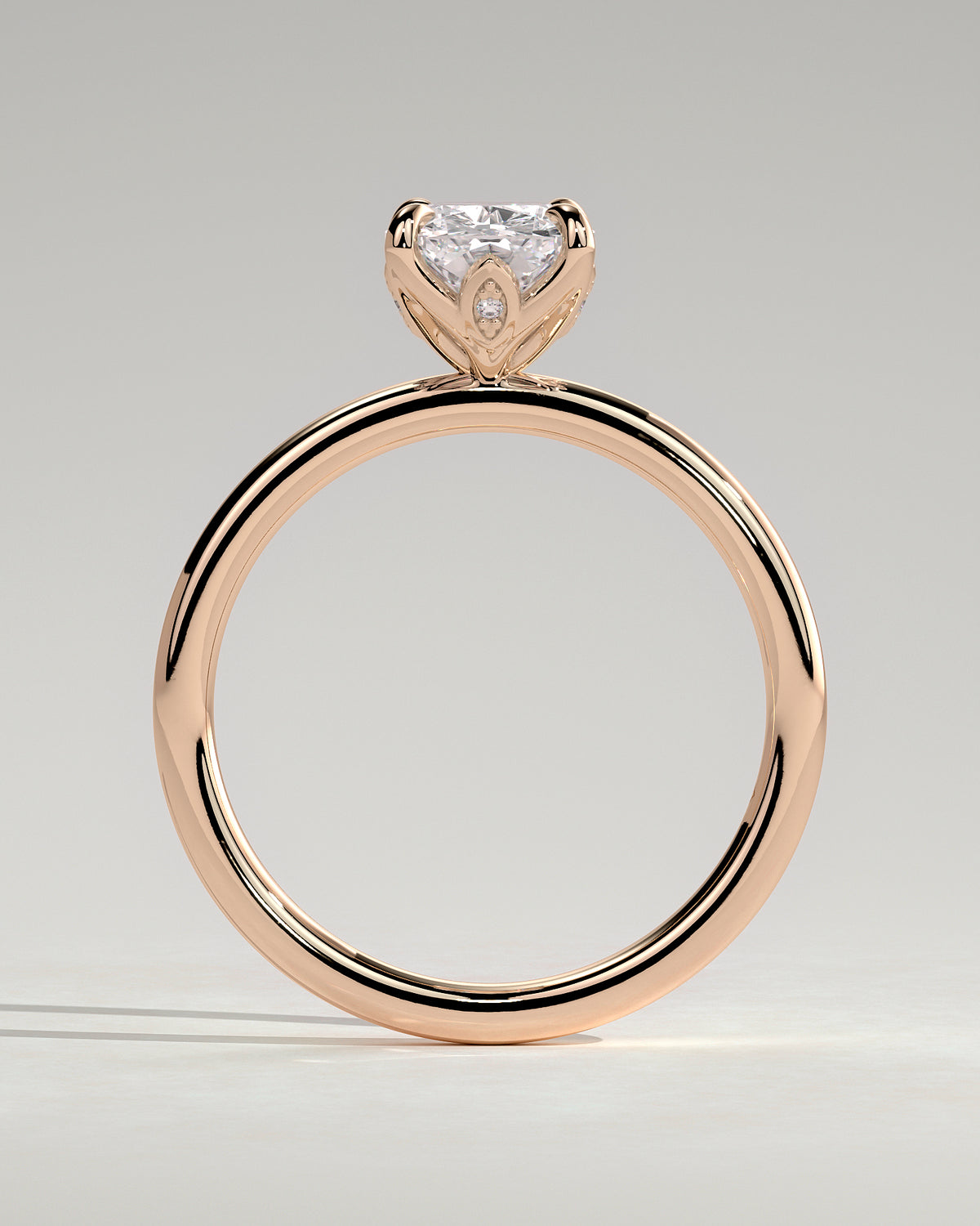 MET 0004 - 2.00 ct center stone - rose gold source render - side/profile view.