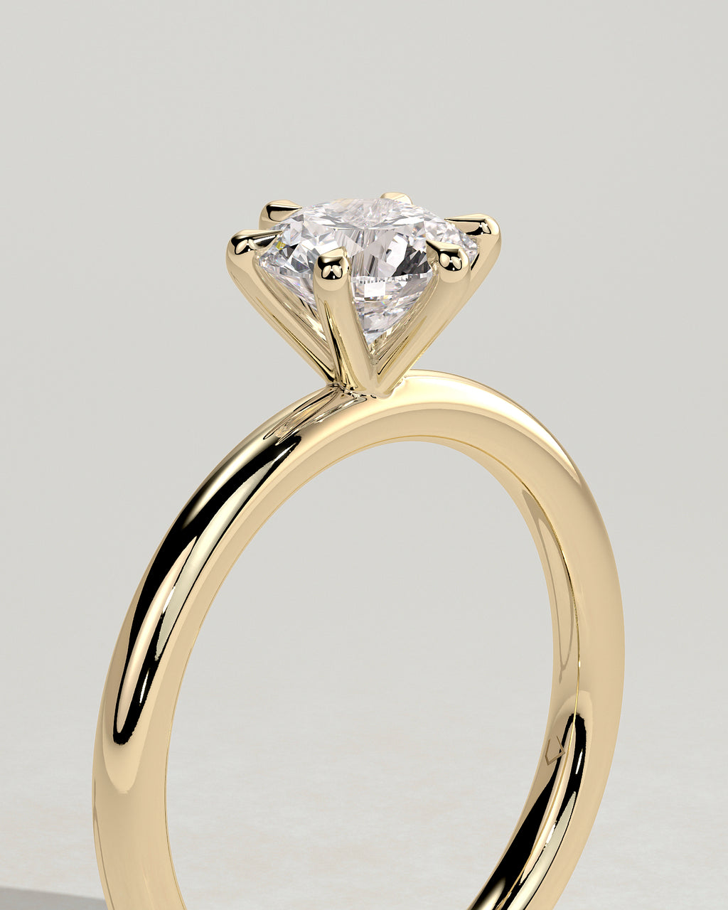 MET 0017 - 1.00 ct center stone - 18K yellow gold source render - angle view