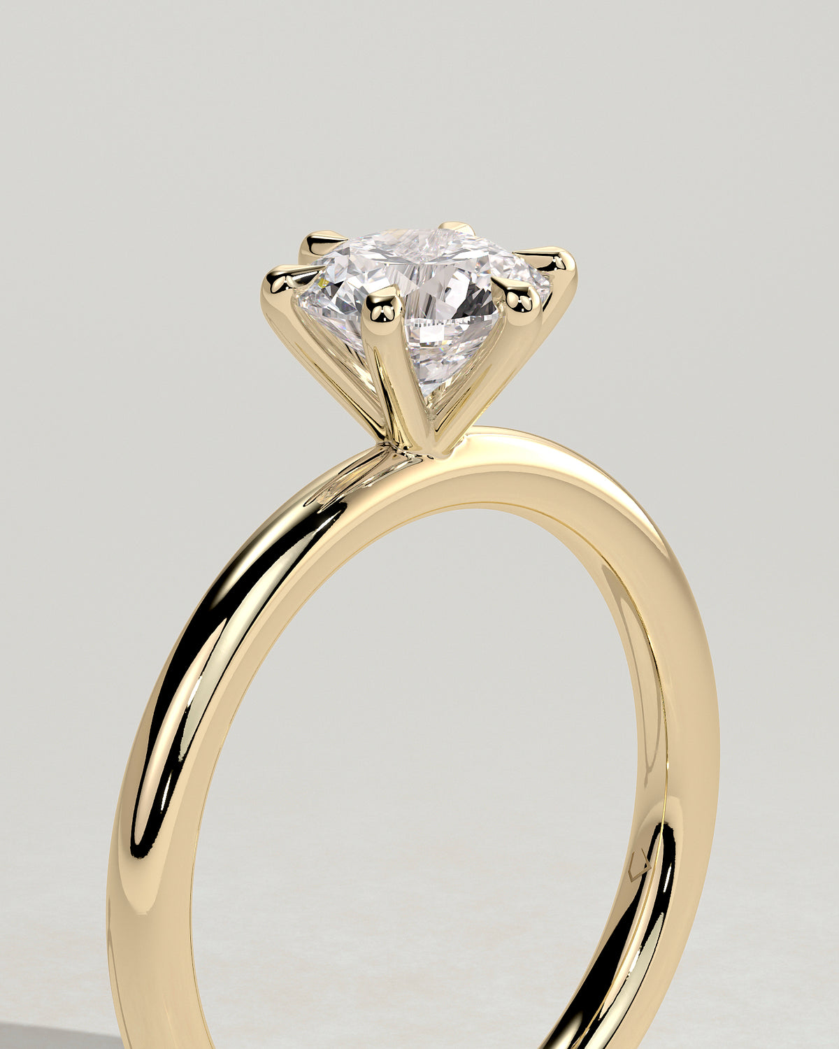 MET 0017 - 1.00 ct center stone - 18K yellow gold source render - angle view