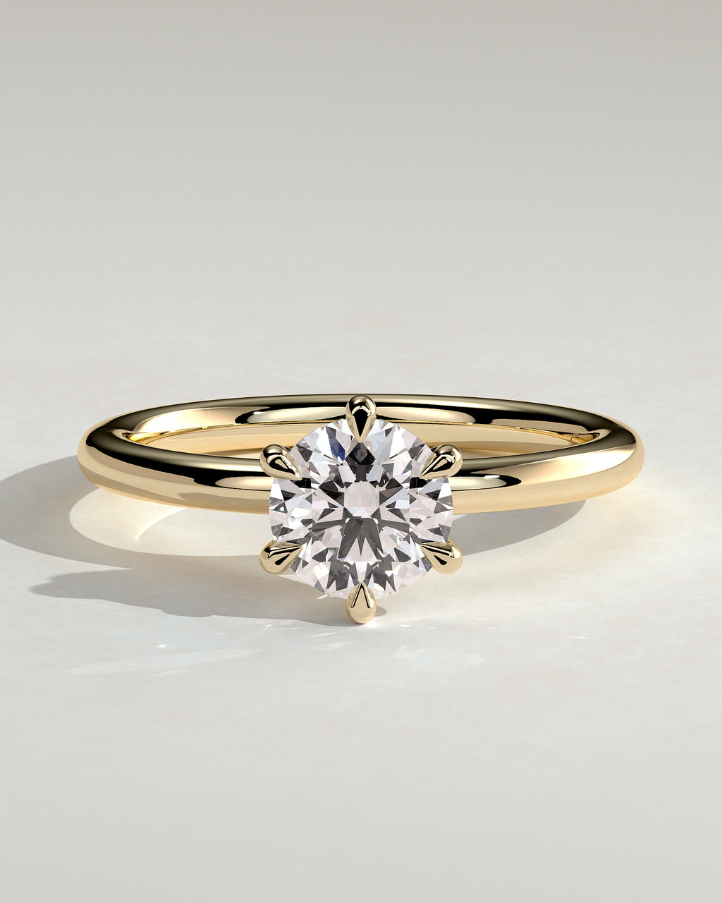 MET 0017 - 1.00 ct center stone - 18K yellow gold source render - front view