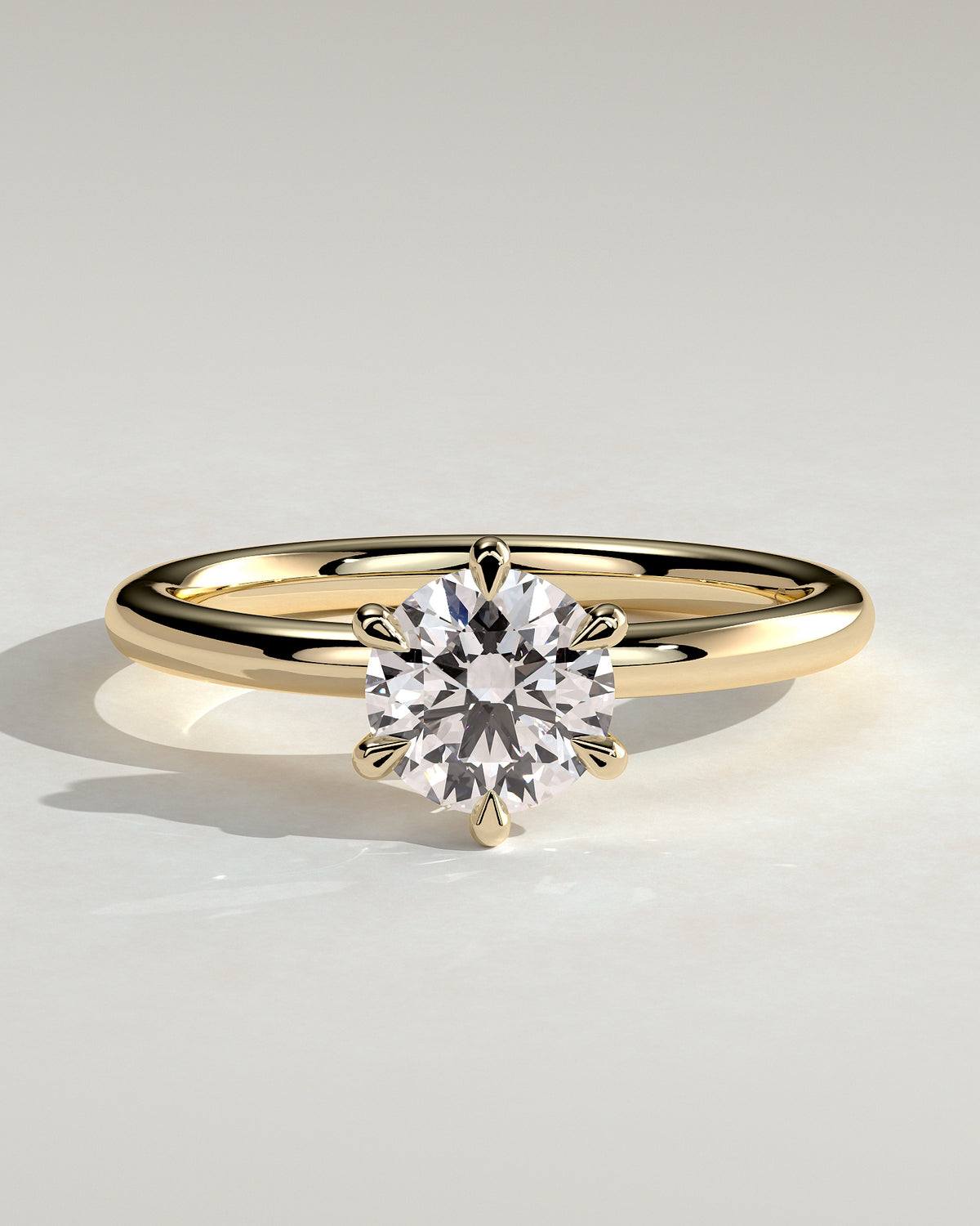 MET 0017 - 1.00 ct center stone - 18K yellow gold source render - front view