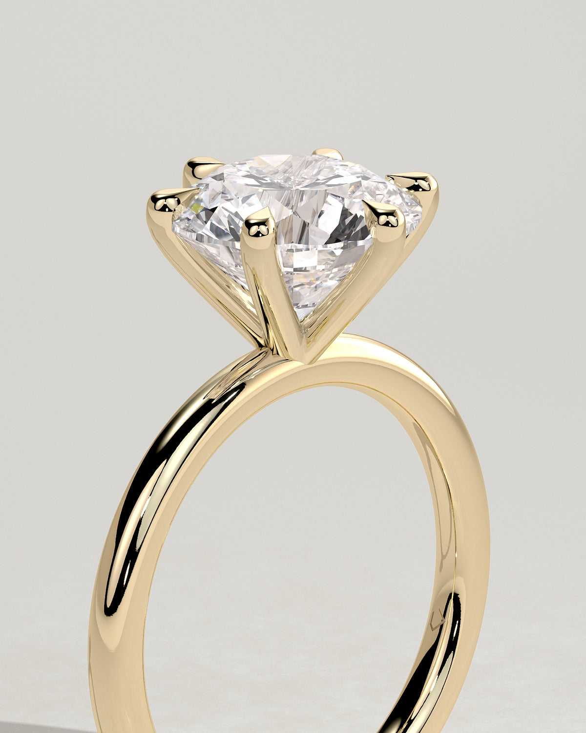 MET 0017 - 3.00 ct center stone - 18K yellow gold source render - angle view