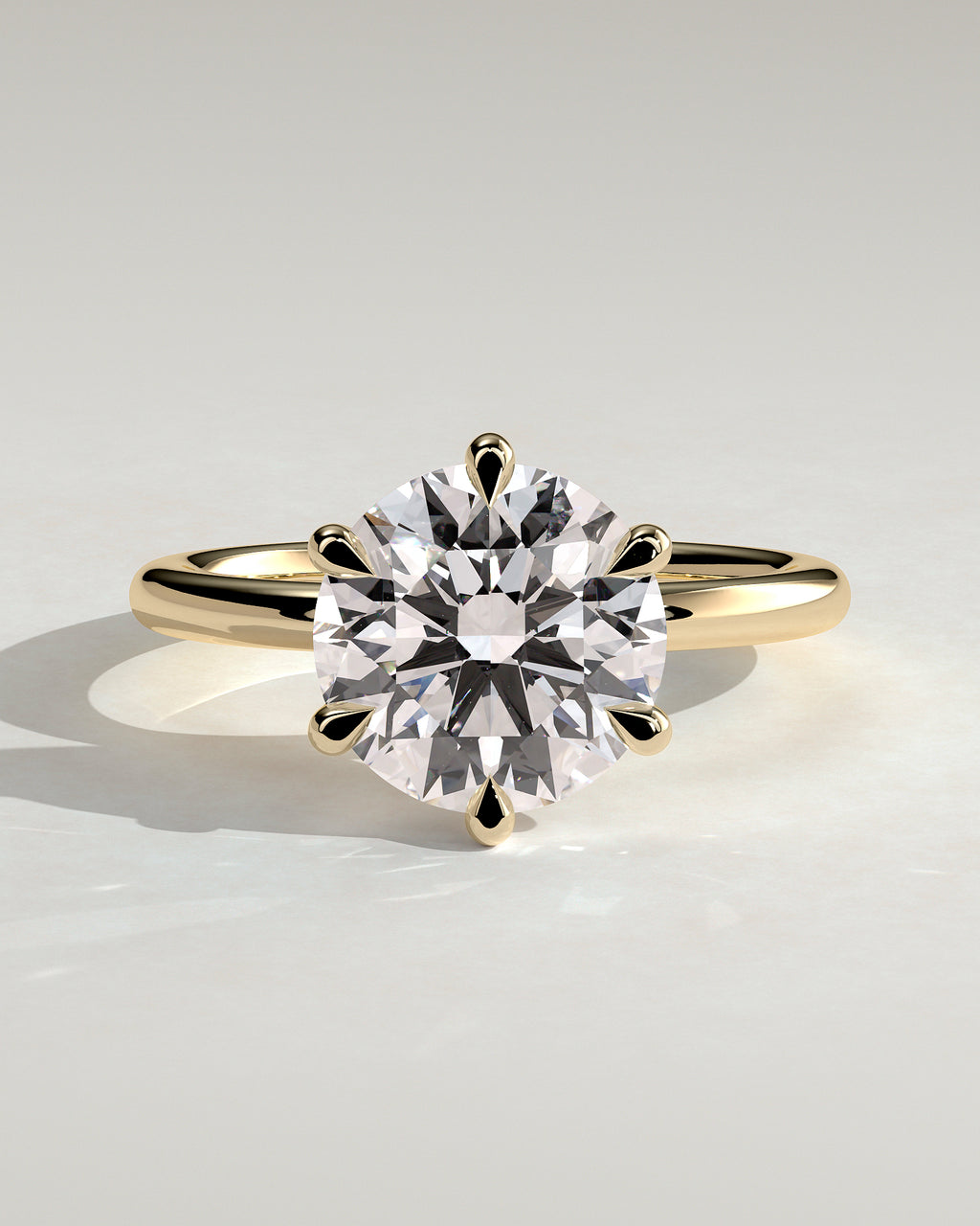 MET 0017 - 3.00 ct center stone - 18K yellow gold source render - front view