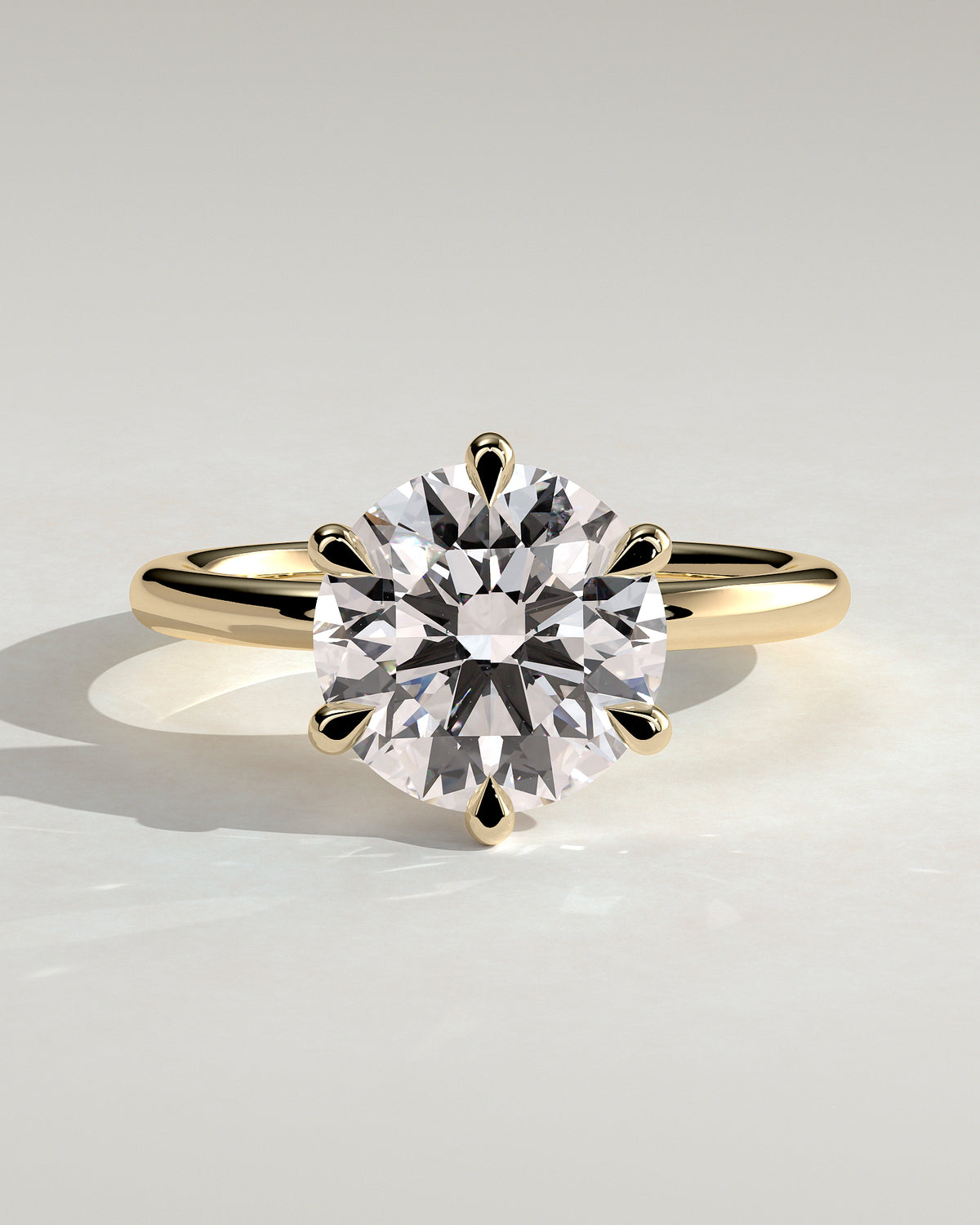 MET 0017 - 3.00 ct center stone - 18K yellow gold source render - front view