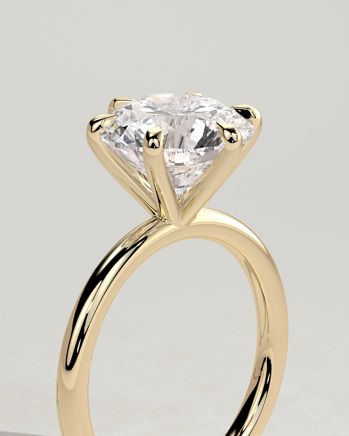 MET 0017 - 4.00 ct center stone - 18K yellow gold source render - angle view