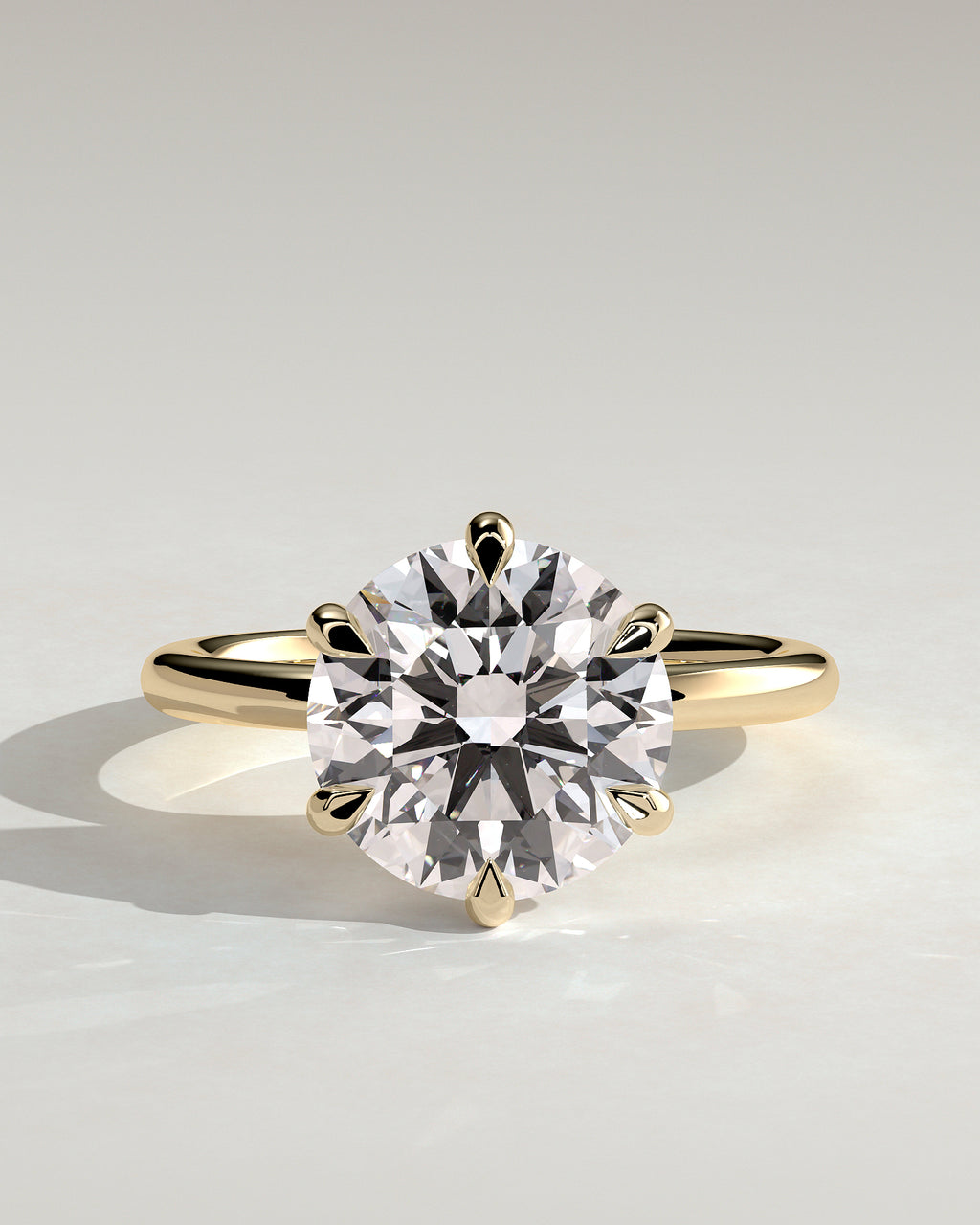 MET 0017 - 4.00 ct center stone - 18K yellow gold source render - front view