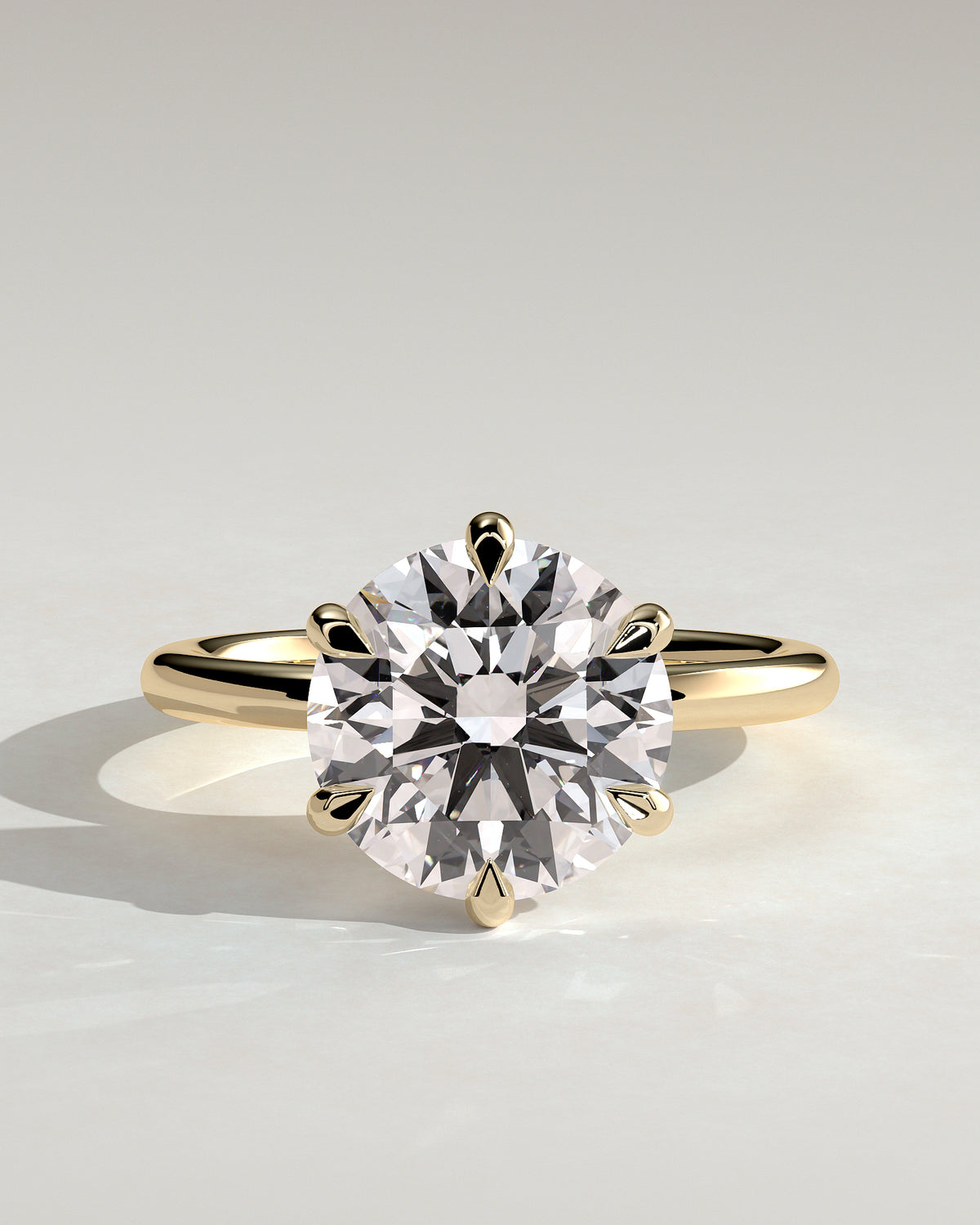 MET 0017 - 4.00 ct center stone - 18K yellow gold source render - front view