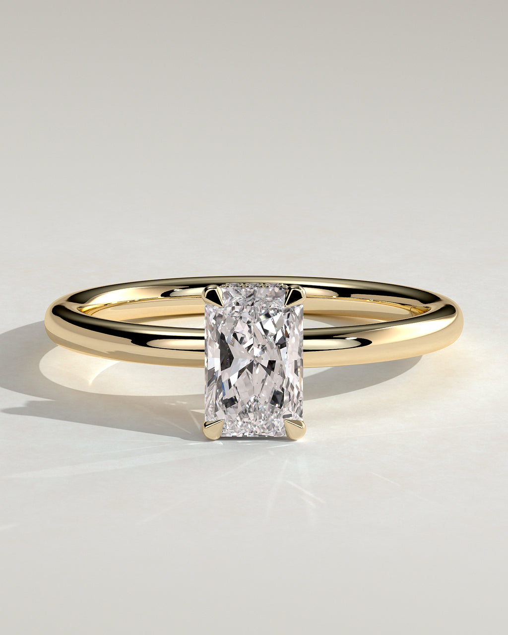 MET 0026 - 1.00 ct center stone - 18K yellow gold source render - front view