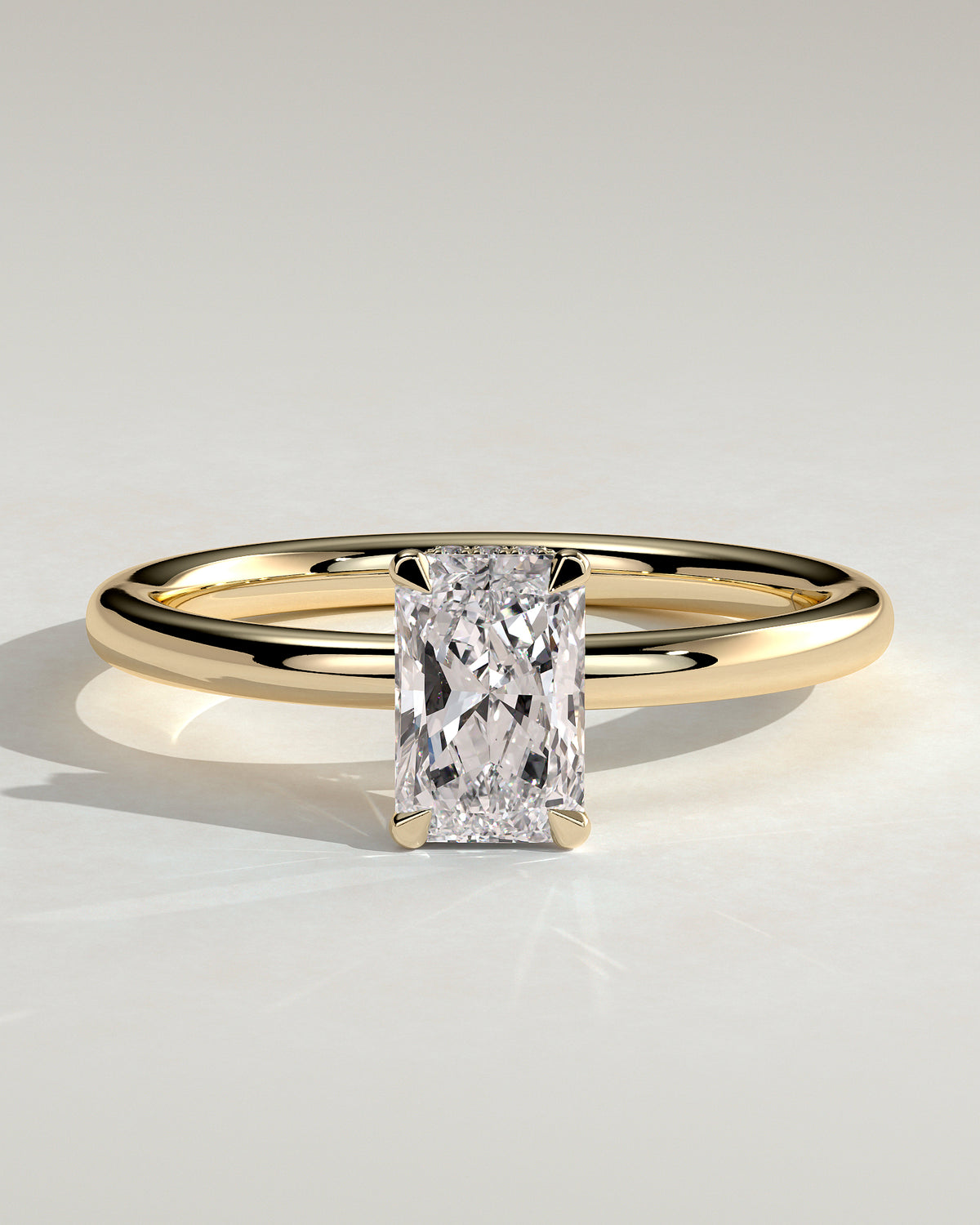 MET 0026 - 1.00 ct center stone - 18K yellow gold source render - front view