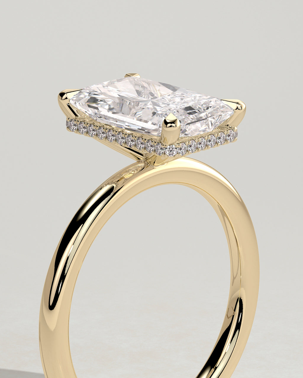 MET 0026 - 4.00 ct center stone - 18K yellow gold source render - angle view