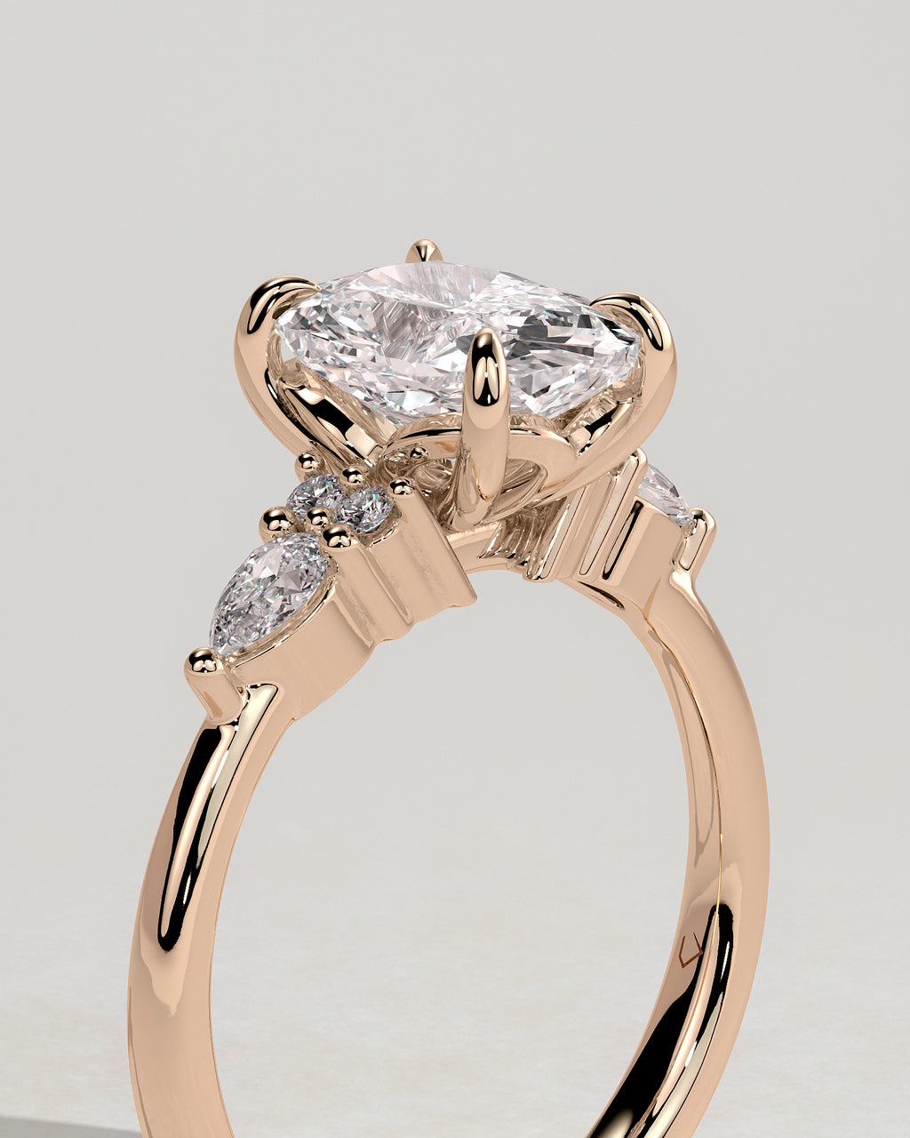 MET 0067 - 2 ct center stone - 18k Rose Gold source reference - setting detail view