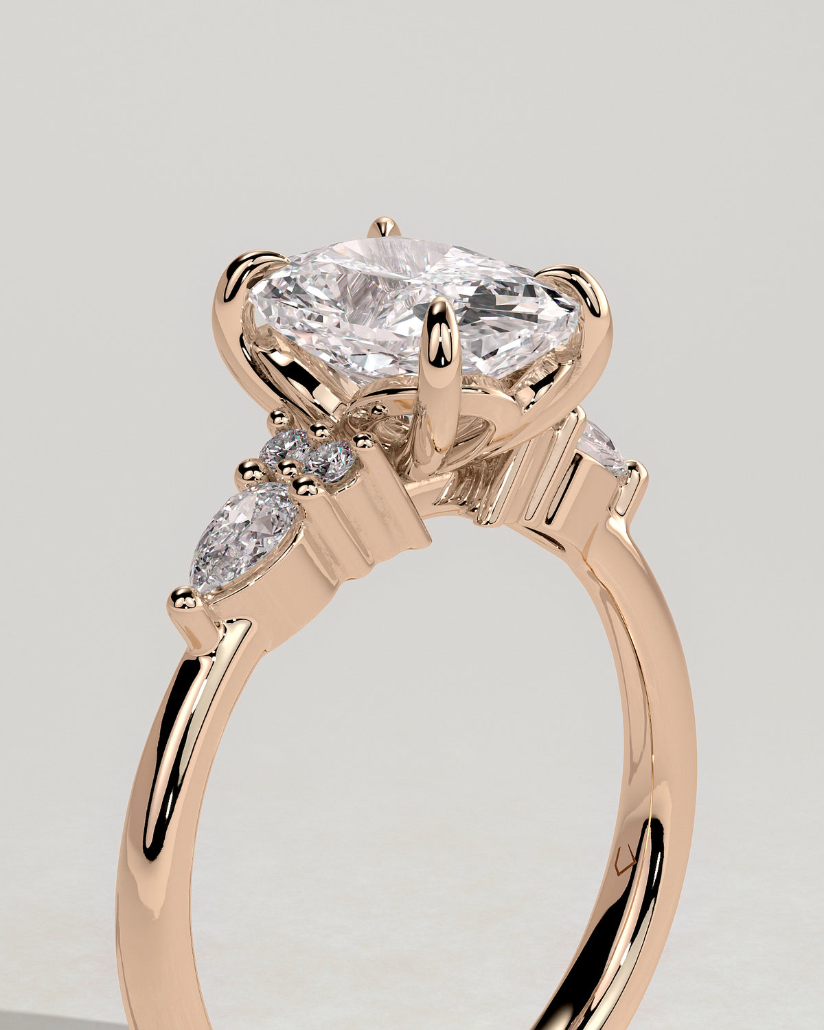 MET 0067 - 2 ct center stone - 18k Rose Gold source reference - setting detail view