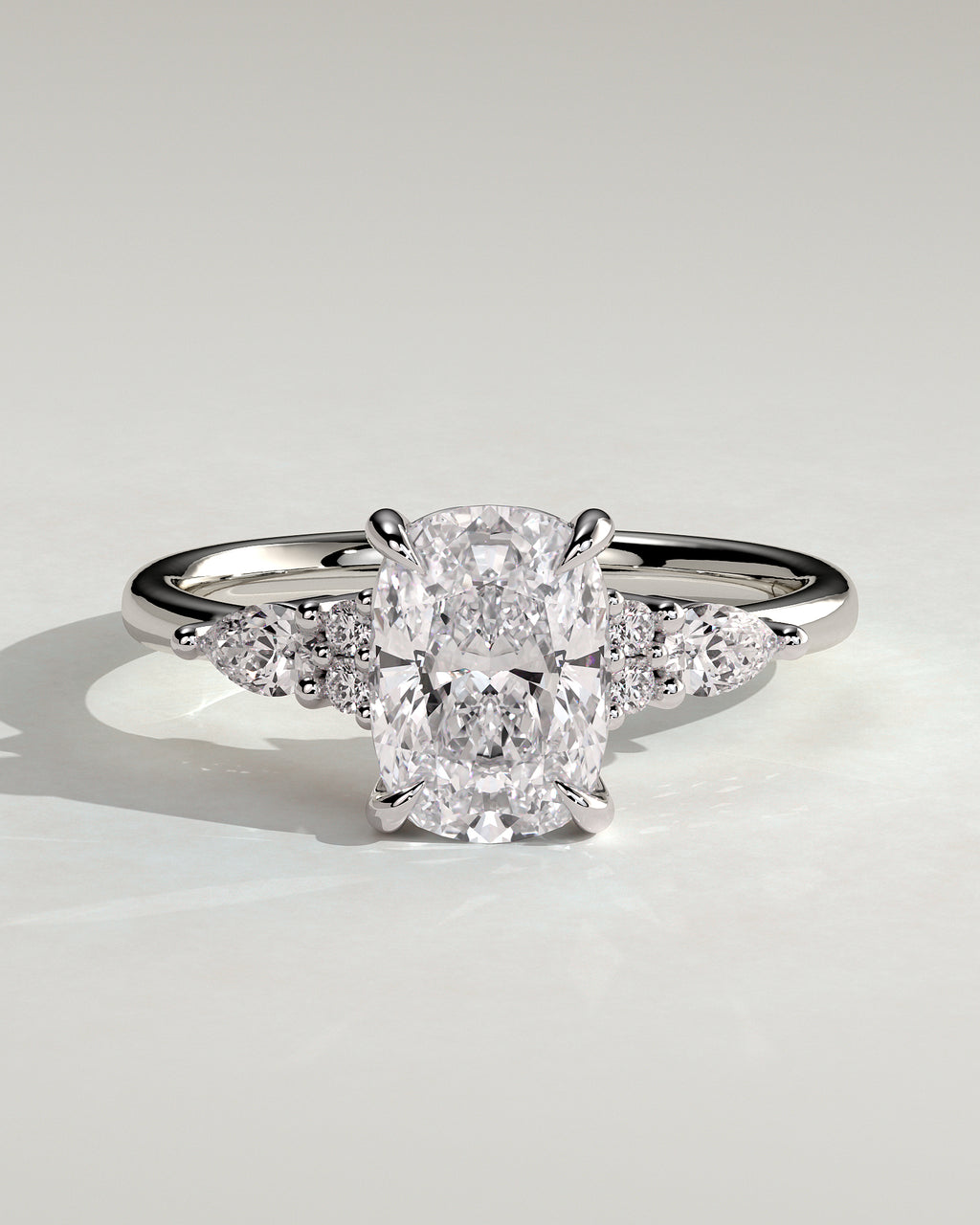 MET 0067 - 2 ct center stone - 18k White Gold source reference - front view