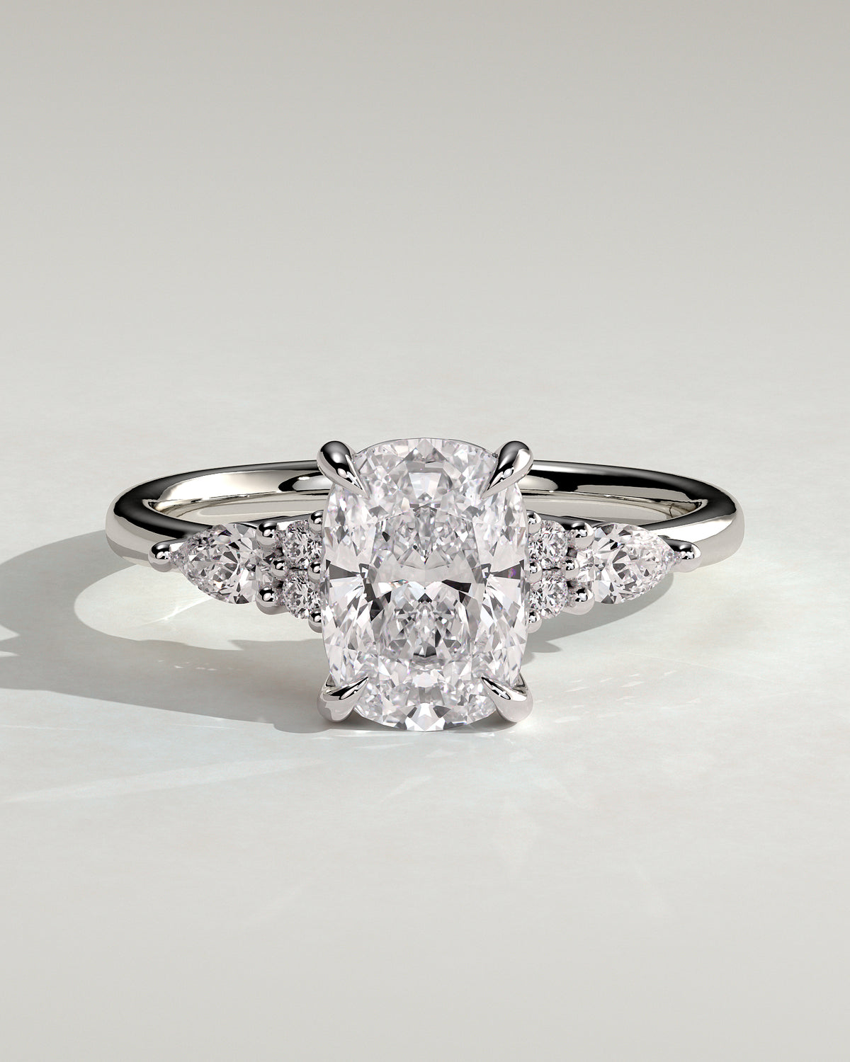 MET 0067 - 2 ct center stone - 18k White Gold source reference - front view