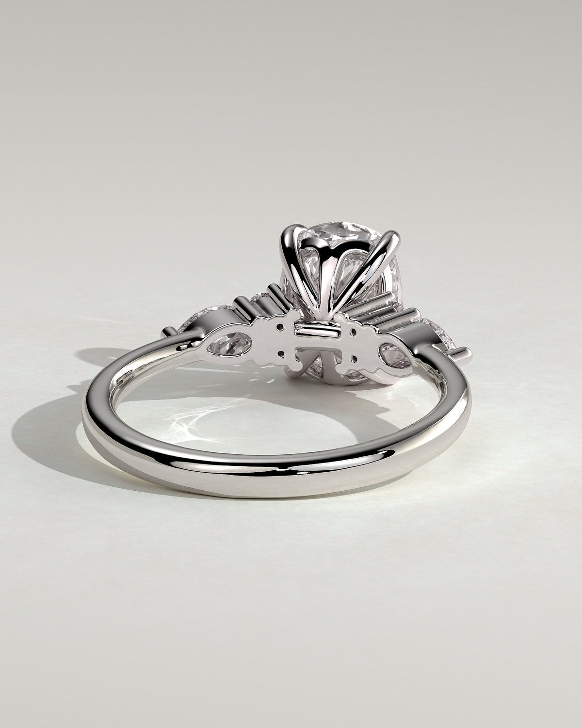 MET 0067 - 2 ct center stone - 18k White Gold source reference - setting detail view