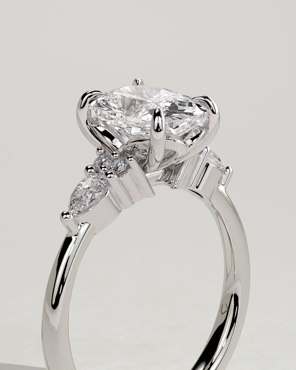 MET 0067 - 2 ct center stone - 18k White Gold source reference - setting detail view