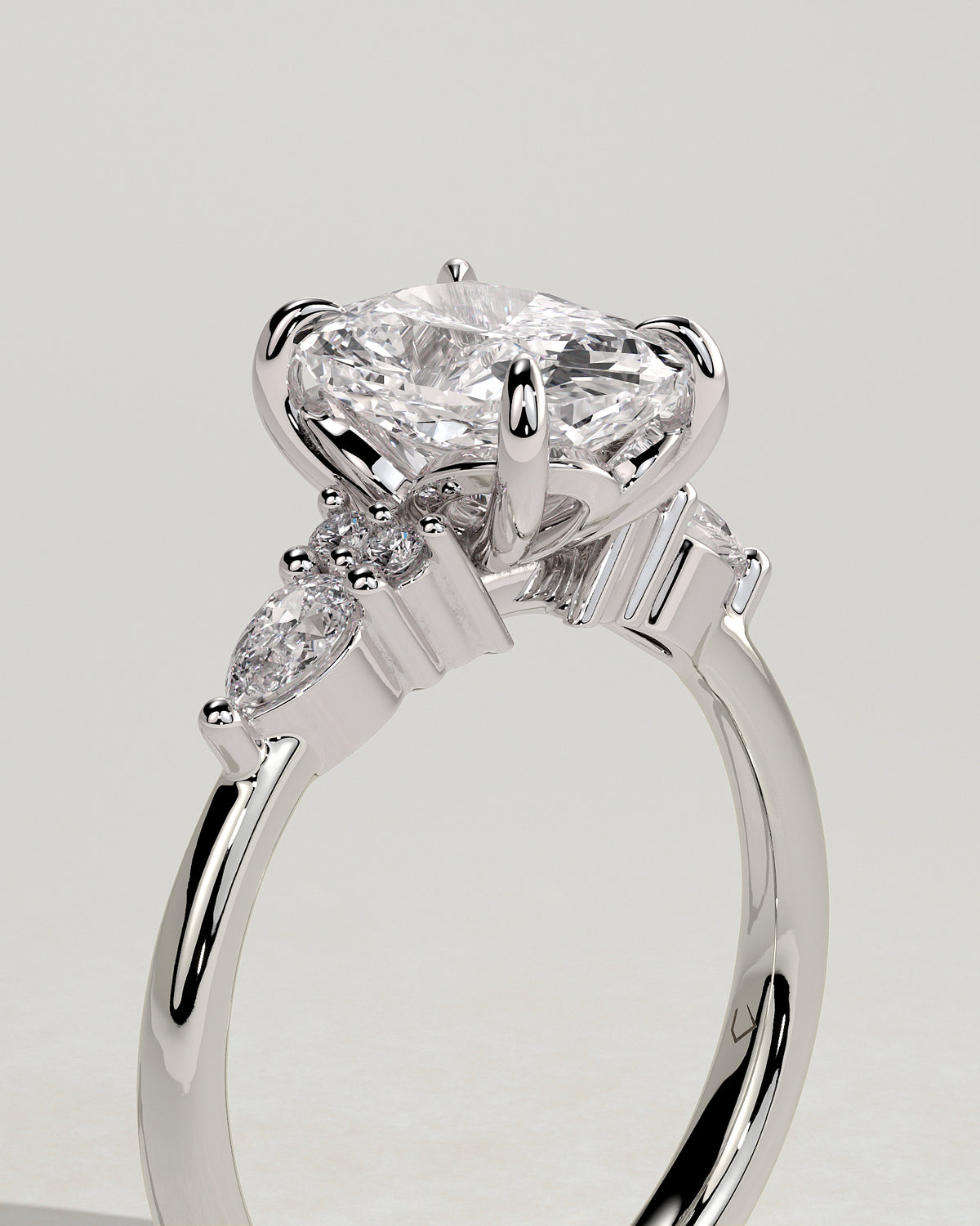 MET 0067 - 2 ct center stone - 18k White Gold source reference - setting detail view